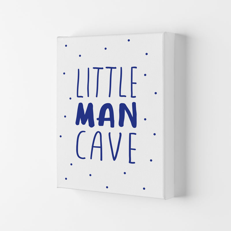 Little Man Cave Navy Dots Framed Nursey Wall Art Print Canvas
