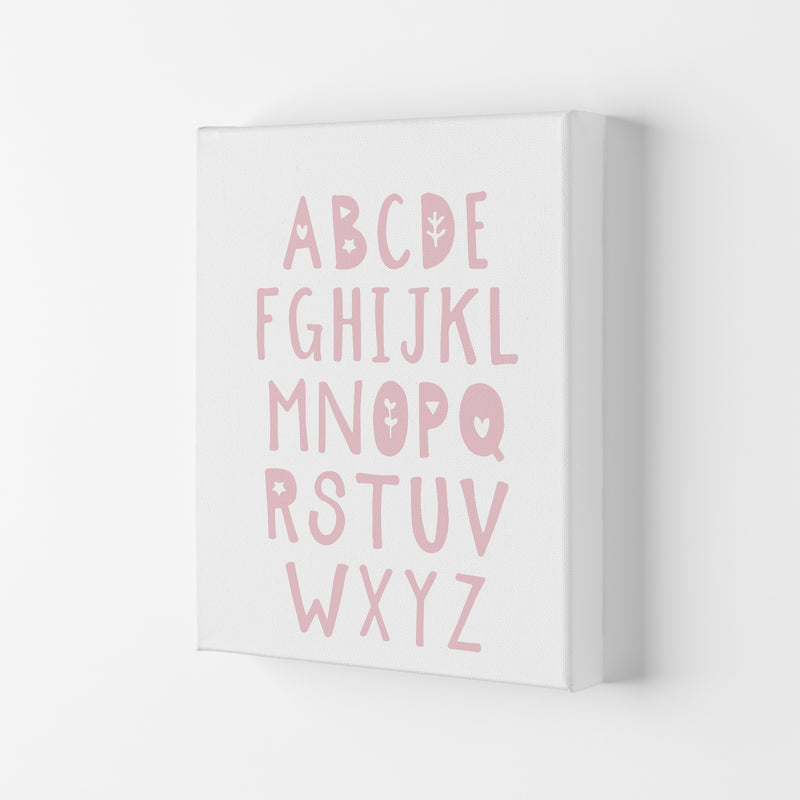 Baby Pink Alphabet Framed Nursey Wall Art Print Canvas