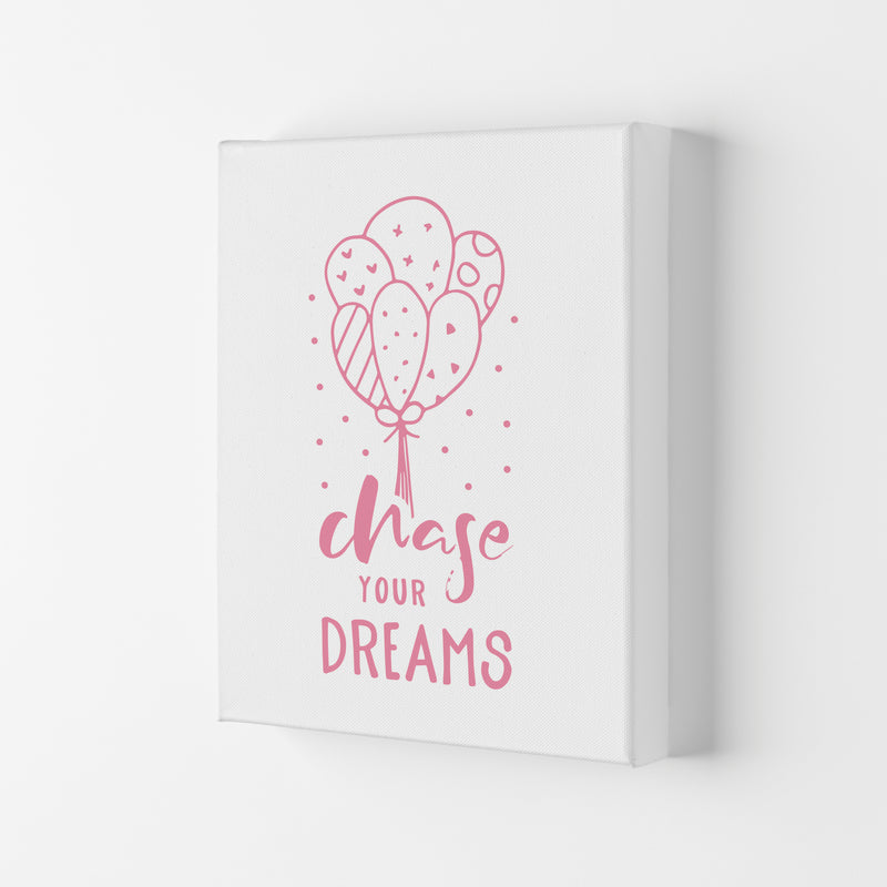 Chase Your Dreams Pink Framed Typography Wall Art Print Canvas