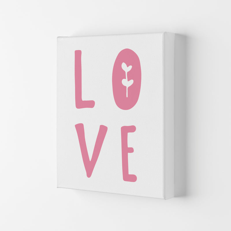 Love Pink Framed Typography Wall Art Print Canvas