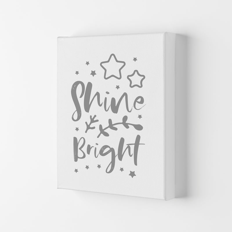 Shine Bright Grey Framed Nursey Wall Art Print Canvas