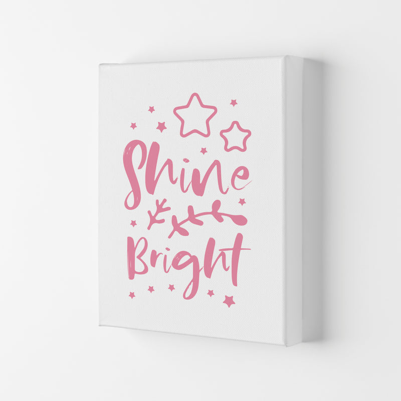 Shine Bright Pink Framed Nursey Wall Art Print Canvas