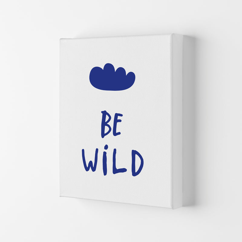 Be Wild Navy Framed Typography Wall Art Print Canvas