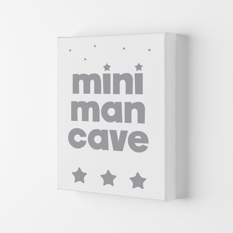 Mini Man Cave Grey Framed Nursey Wall Art Print Canvas