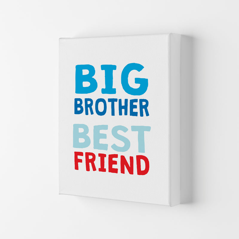 Big Brother Best Friend Blue Framed Typography Wall Art Print Canvas
