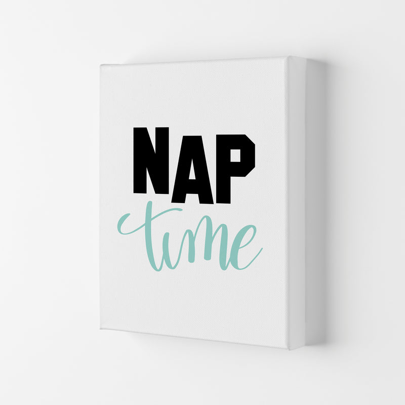 Nap Time Black And Mint Framed Typography Wall Art Print Canvas
