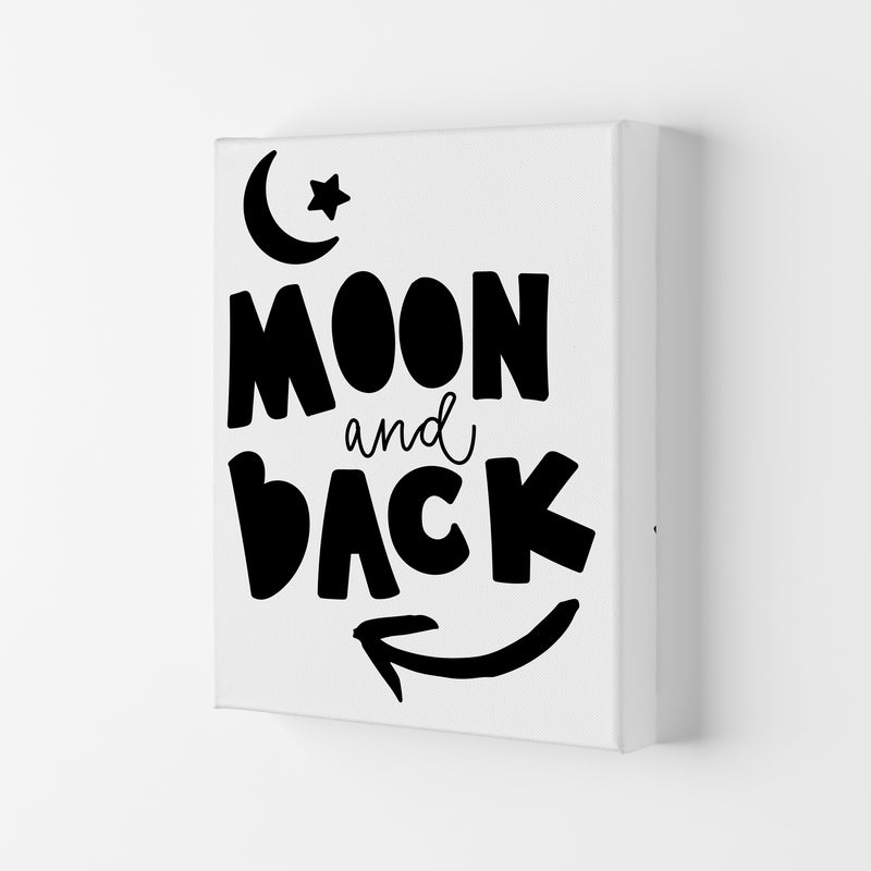 Moon And Back Black Framed Typography Wall Art Print Canvas
