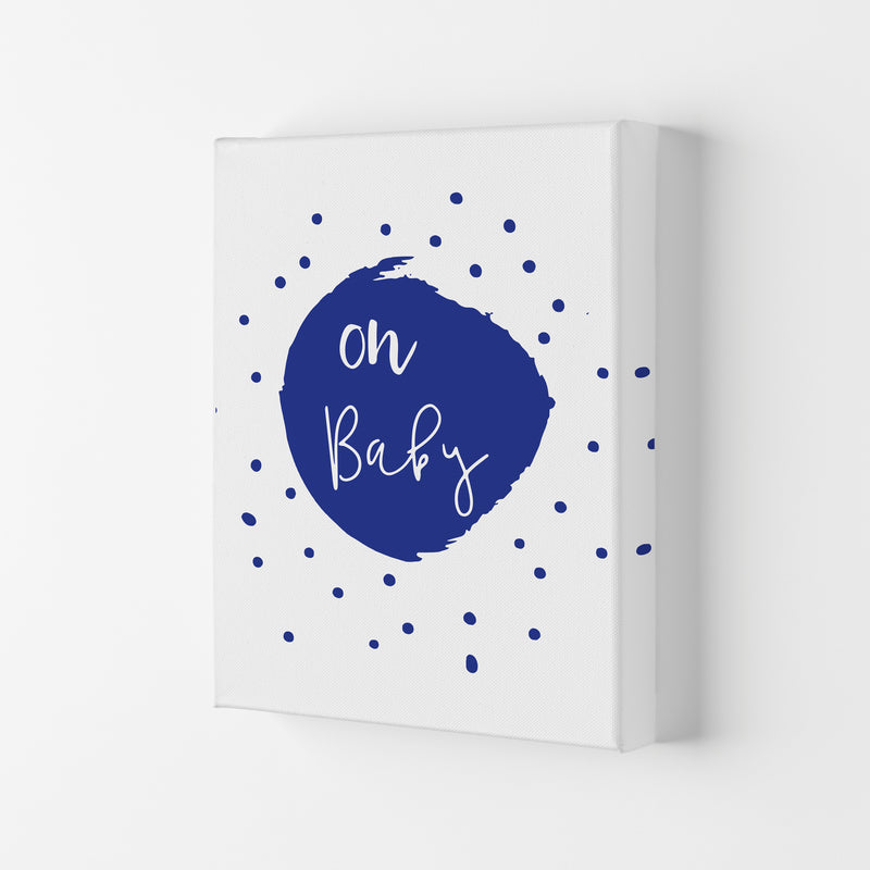 Oh Baby Navy Framed Typography Wall Art Print Canvas