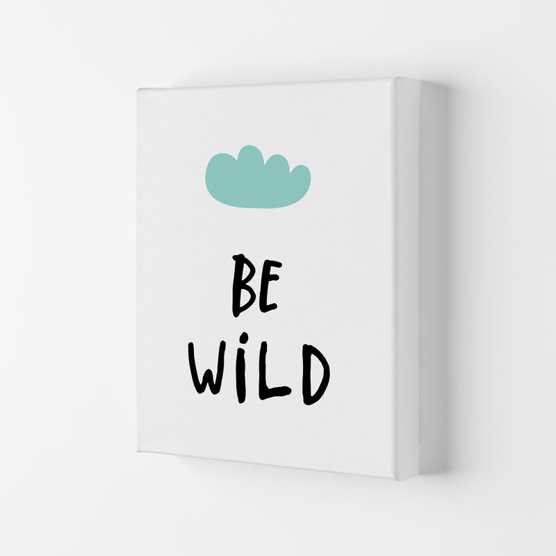 Be Wild Mint Cloud Framed Typography Wall Art Print Canvas