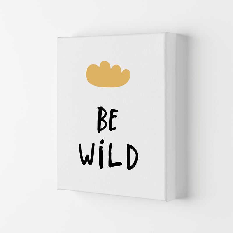 Be Wild Mustard Cloud Framed Typography Wall Art Print Canvas