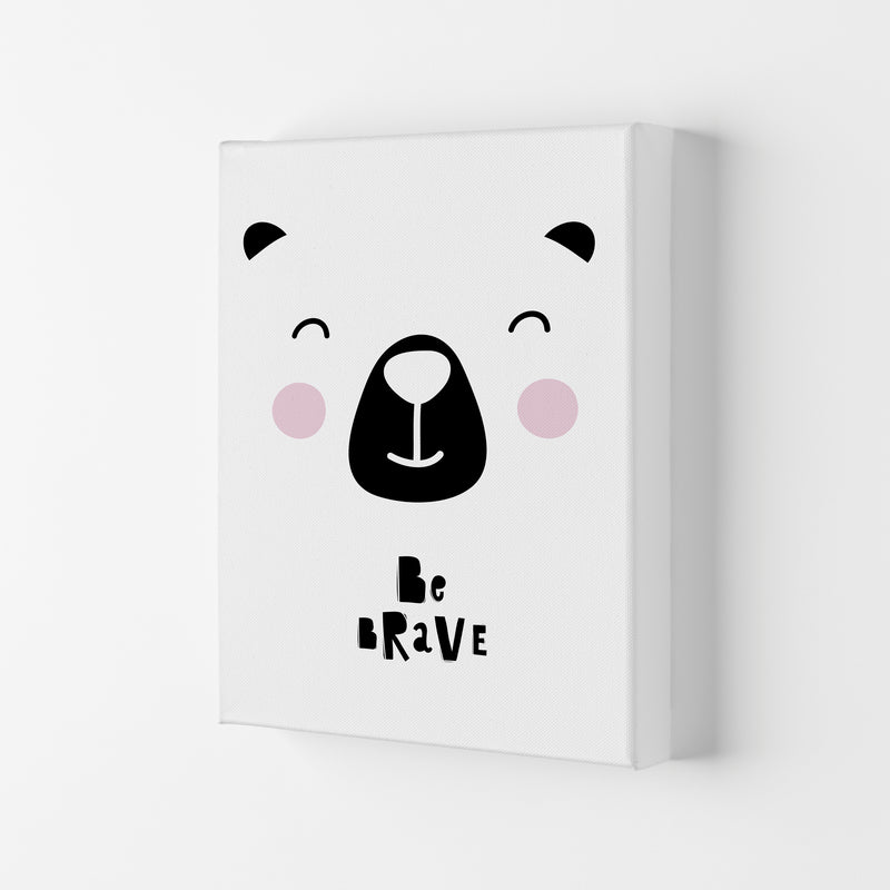 Be Brave Bear Face Framed Typography Wall Art Print Canvas