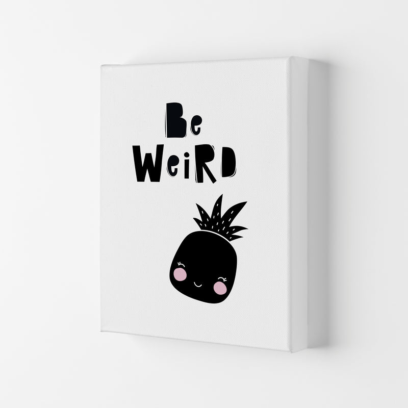 Be Weird Pineapple Framed Typography Wall Art Print Canvas