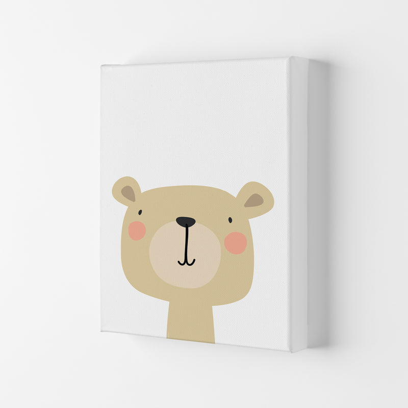 Beige Bear Modern Print Animal Art Print Canvas