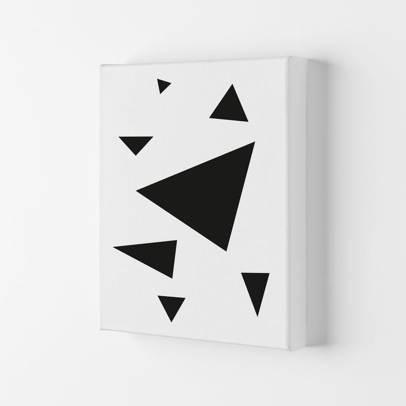 Black Abstract Triangles Modern Print Canvas