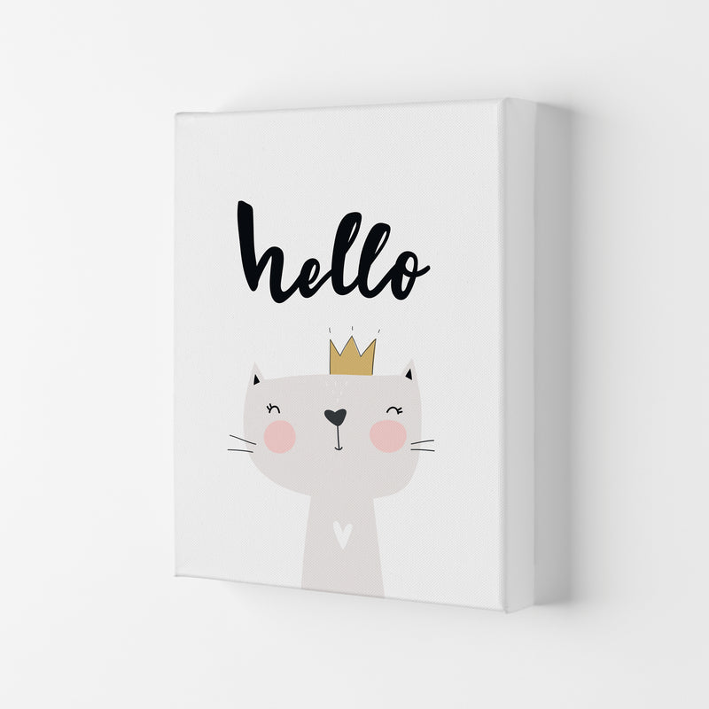 Hello Scandi Cat Modern Print Animal Art Print Canvas