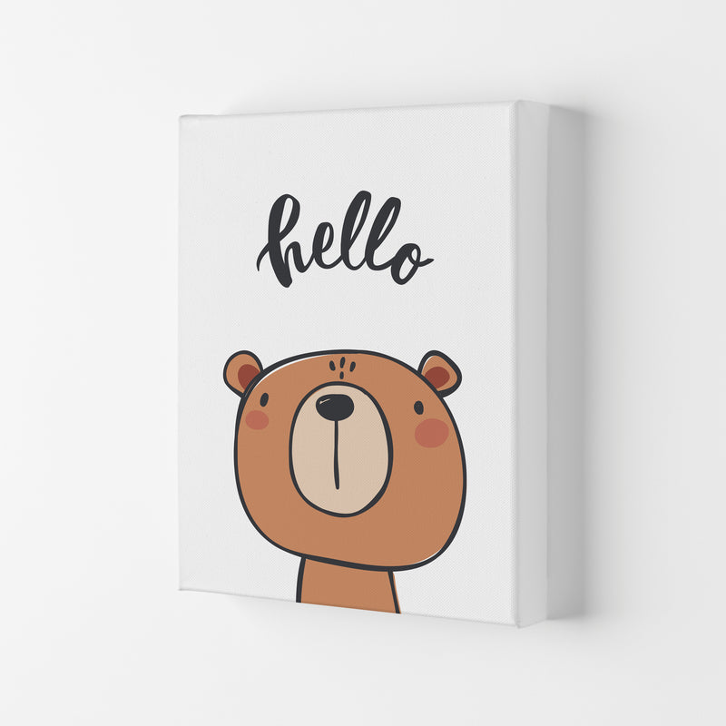 Hello Bear Modern Print Animal Art Print Canvas