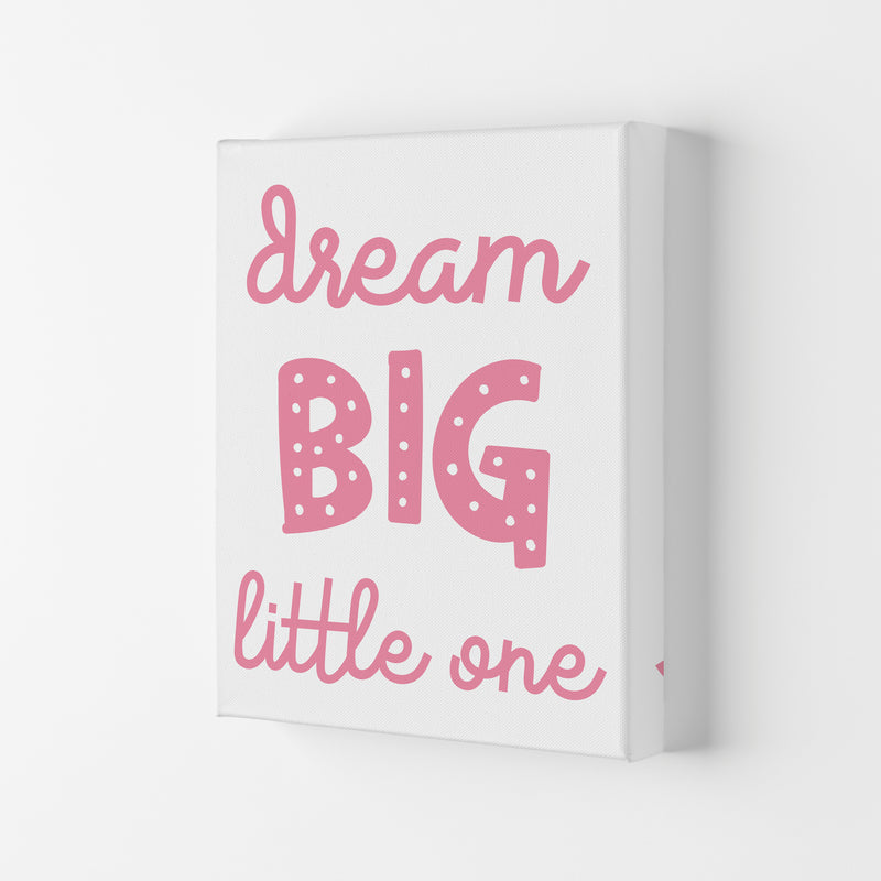 Dream Big Little One Pink Framed Nursey Wall Art Print Canvas