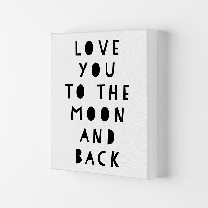 Love You To The Moon And Back Black Framed Typography Wall Art Print Canvas
