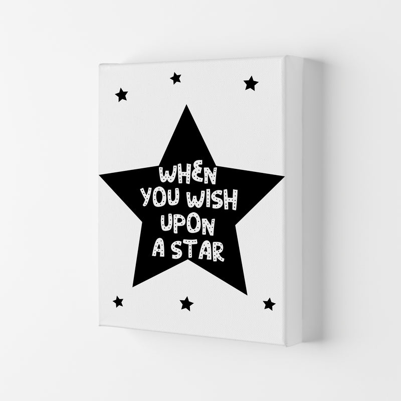 Wish Upon A Star Black Framed Nursey Wall Art Print Canvas