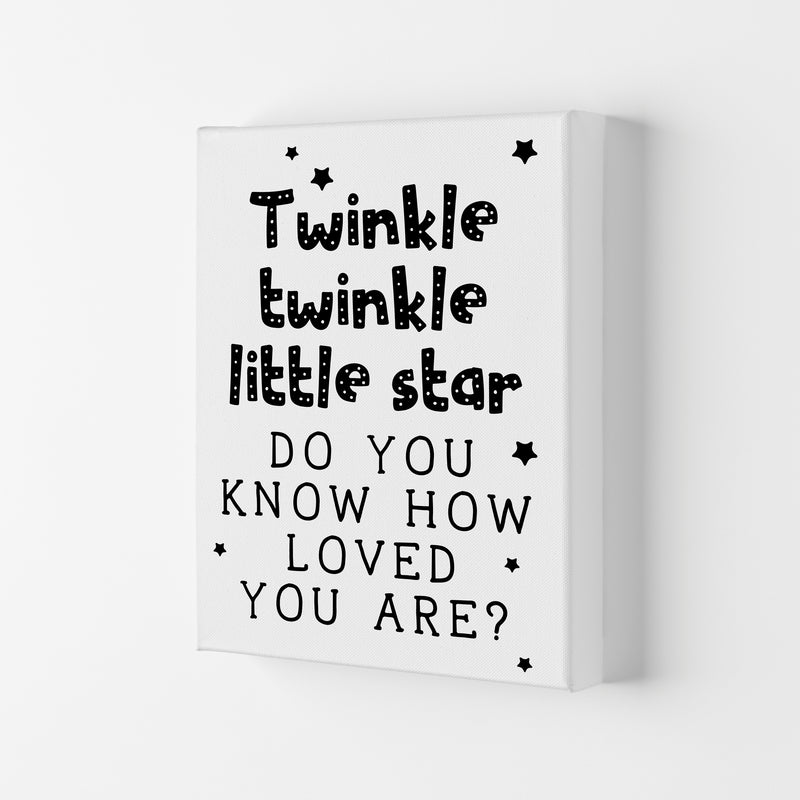 Twinkle Twinkle Little Star Black Framed Nursey Wall Art Print Canvas