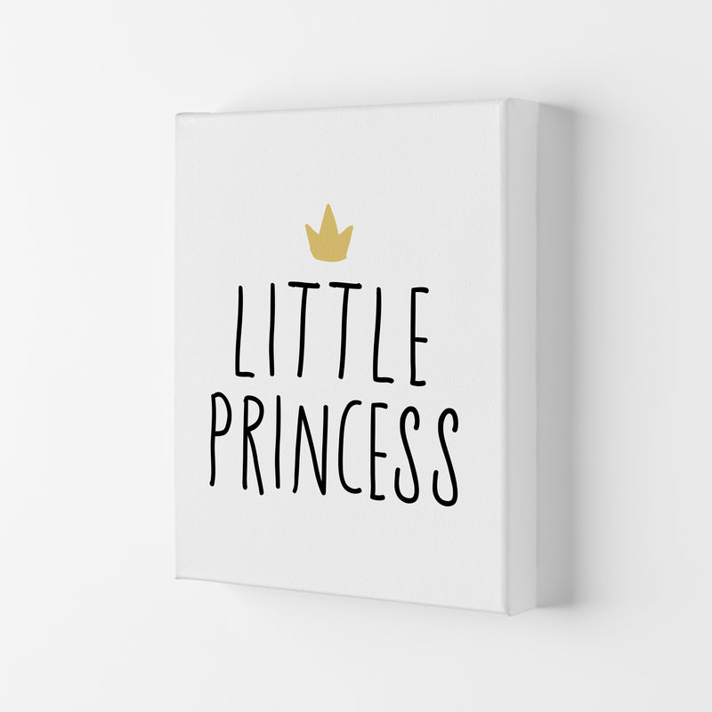 Little Princess Black And Gold Framed Nursey Wall Art Print Canvas