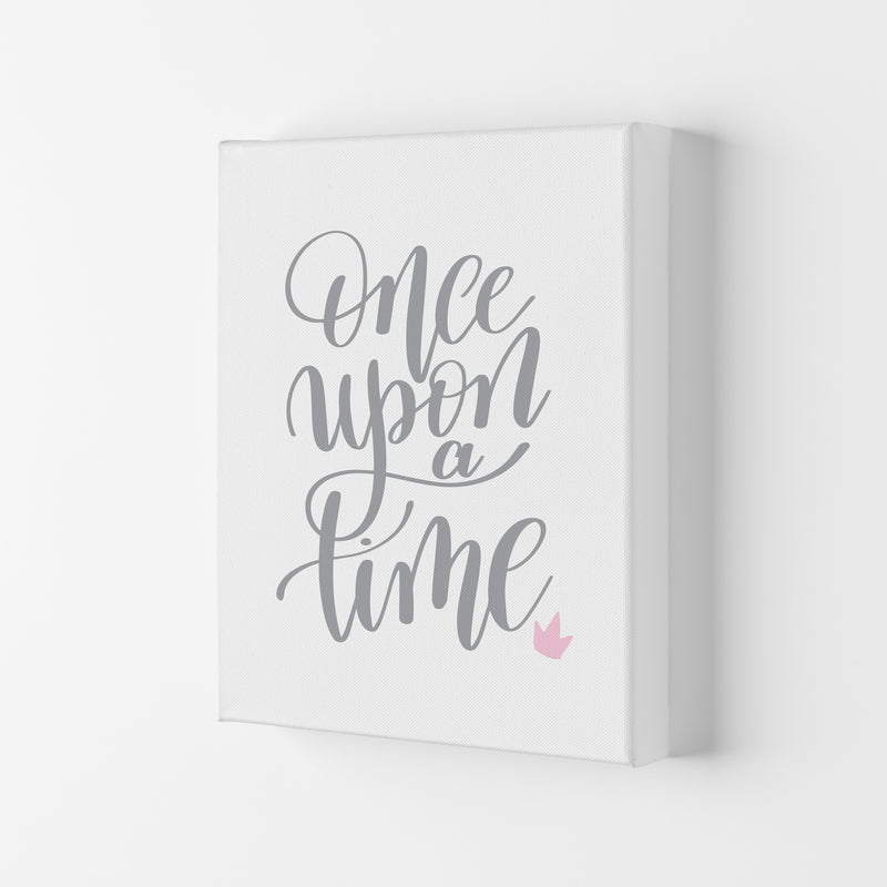 Once Upon A Time Grey Framed Typography Wall Art Print Canvas