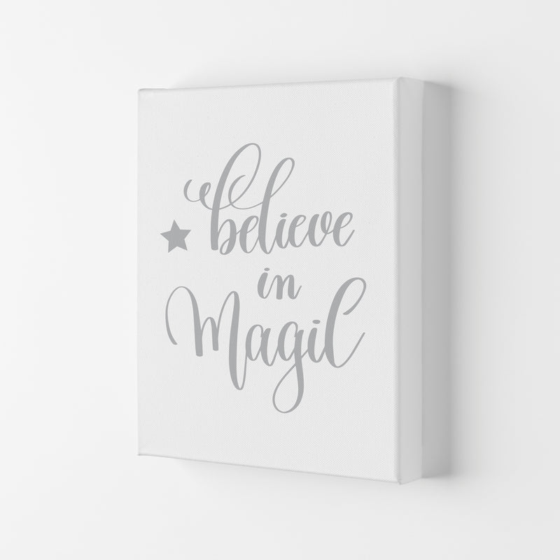 Believe In Magic Grey Framed Typography Wall Art Print Canvas