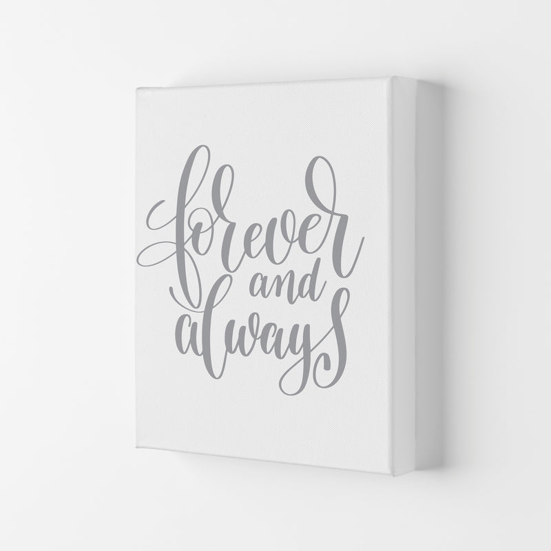 Forever And Always Grey Framed Typography Wall Art Print Canvas