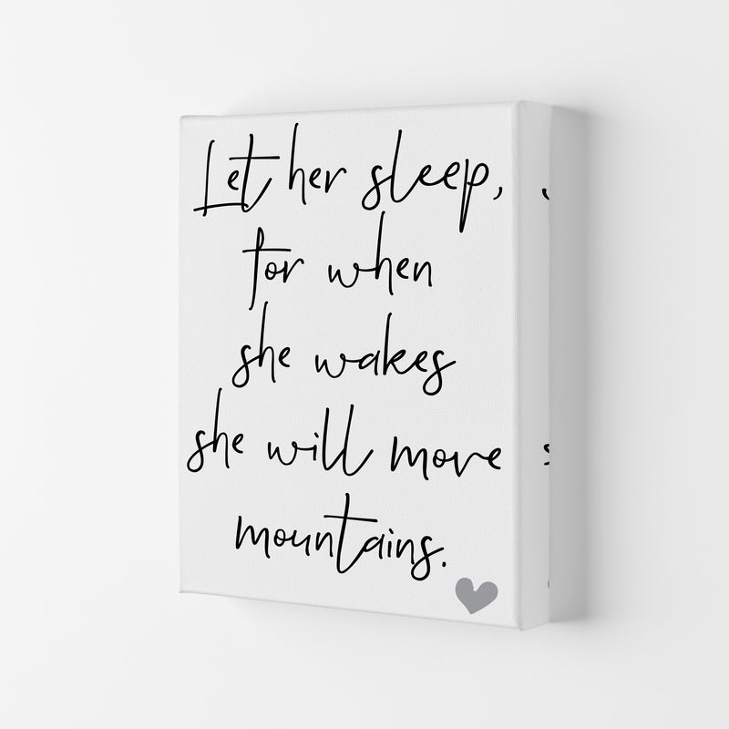Let Her Sleep Framed Typography Wall Art Print Canvas