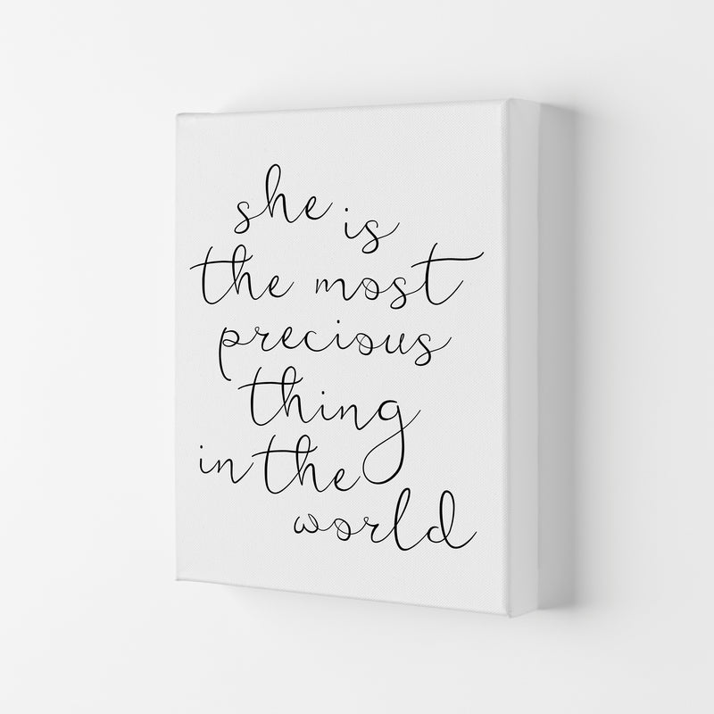 She Is The Most Precious Thing Black Modern Print Canvas