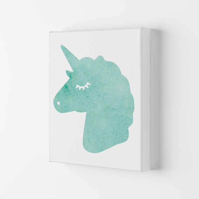 Mint Unicorn Head Modern Print Animal Art Print Canvas