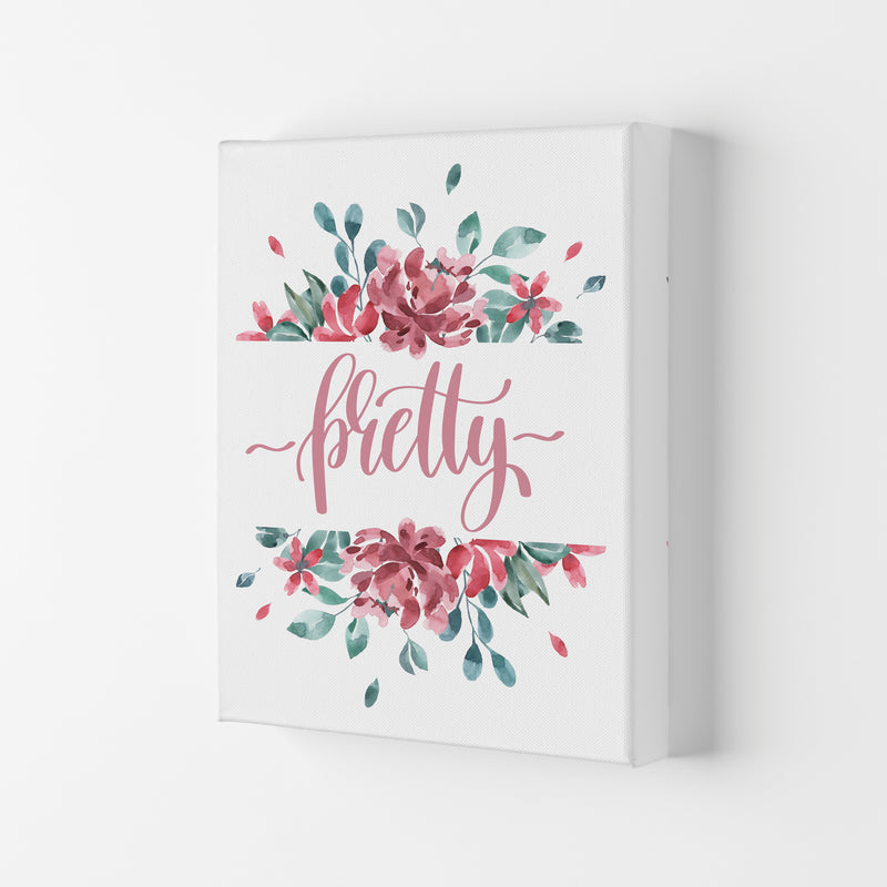 Pretty Pink Floral Framed Typography Wall Art Print Canvas