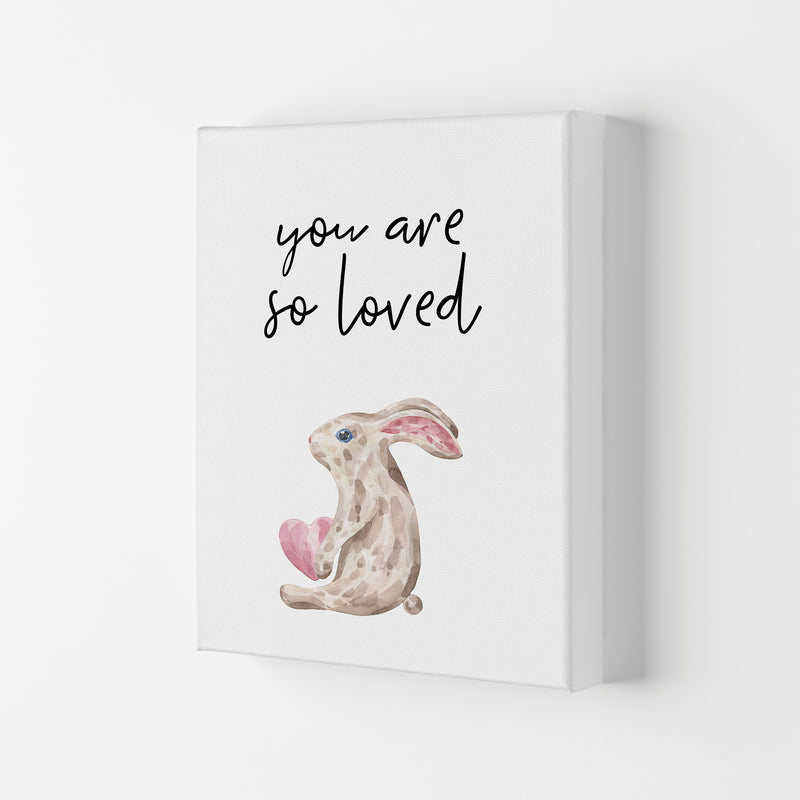 Bunny You Are So Loved Framed Nursey Wall Art Print Canvas