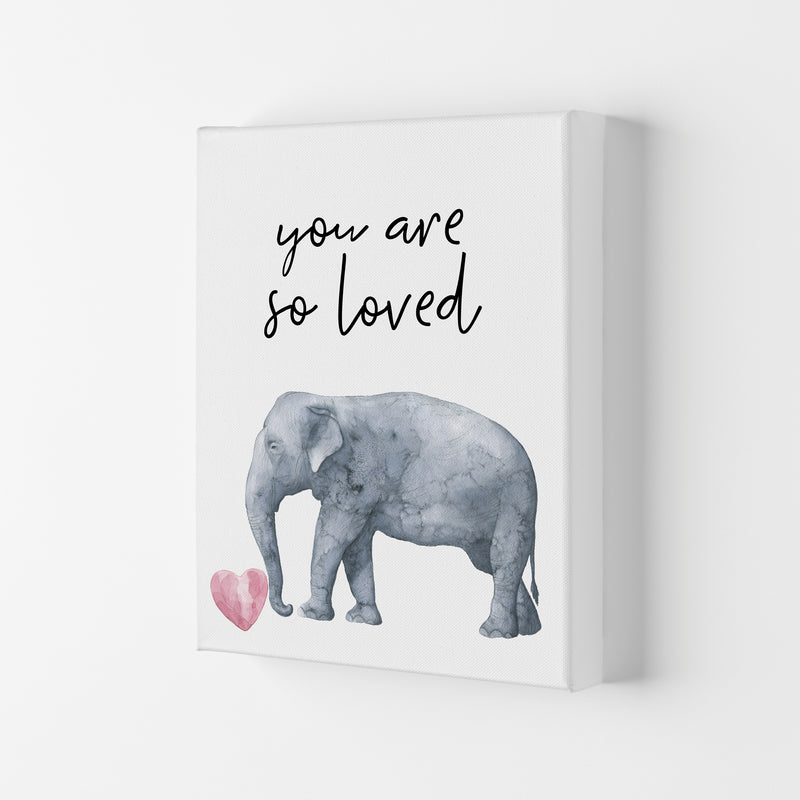 Elephant You Are So Loved Framed Nursey Wall Art Print Canvas