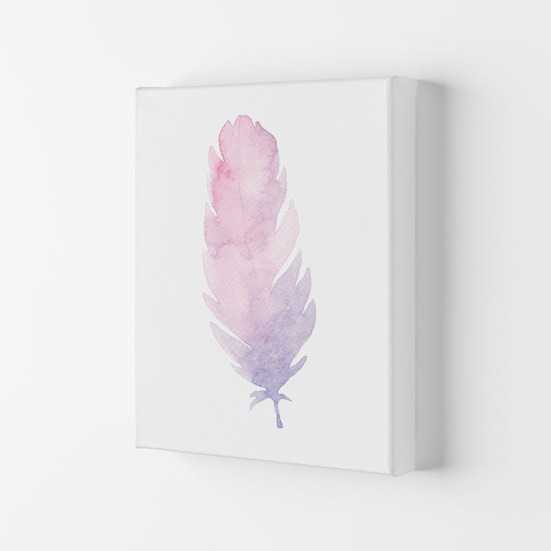 Pink Watercolour Feather Modern Print Canvas