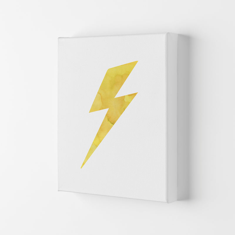 Yellow Thunderbolt Watercolour Modern Print Canvas