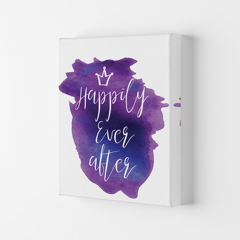 Happily Ever After Purple Watercolour Modern Print Canvas