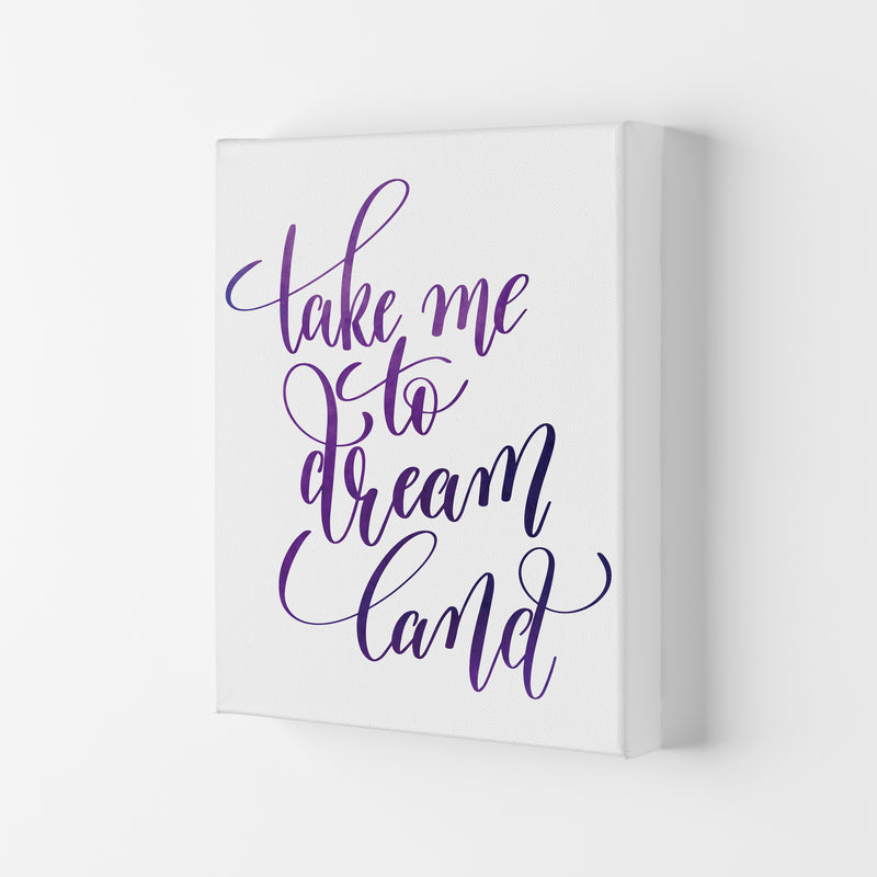Take Me To Dreamland Purple Watercolour Modern Print Canvas