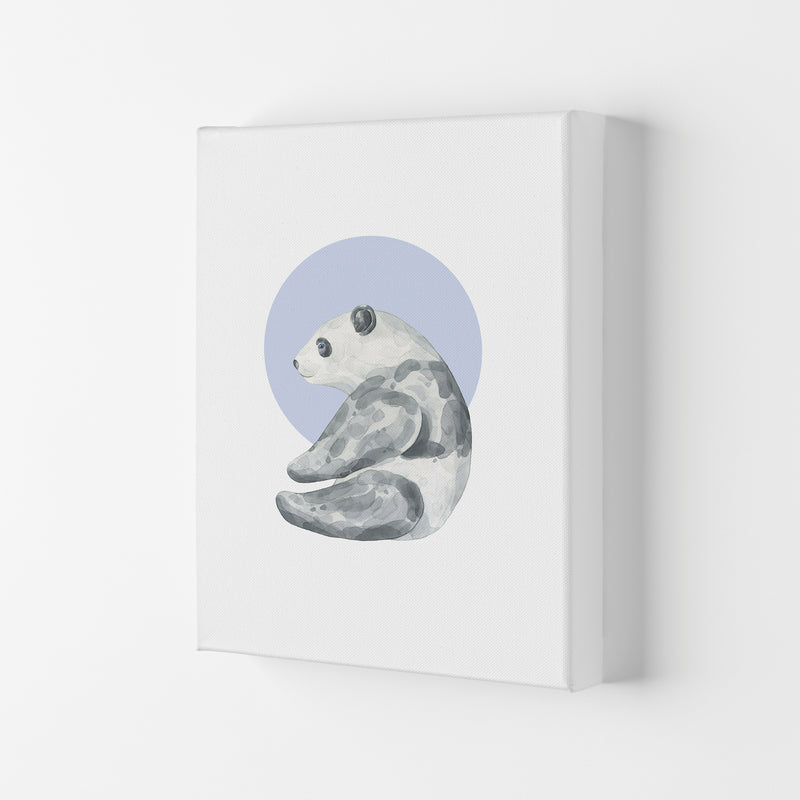 Watercolour Panda With Blue Circle Modern Print, Animal Art Print Canvas