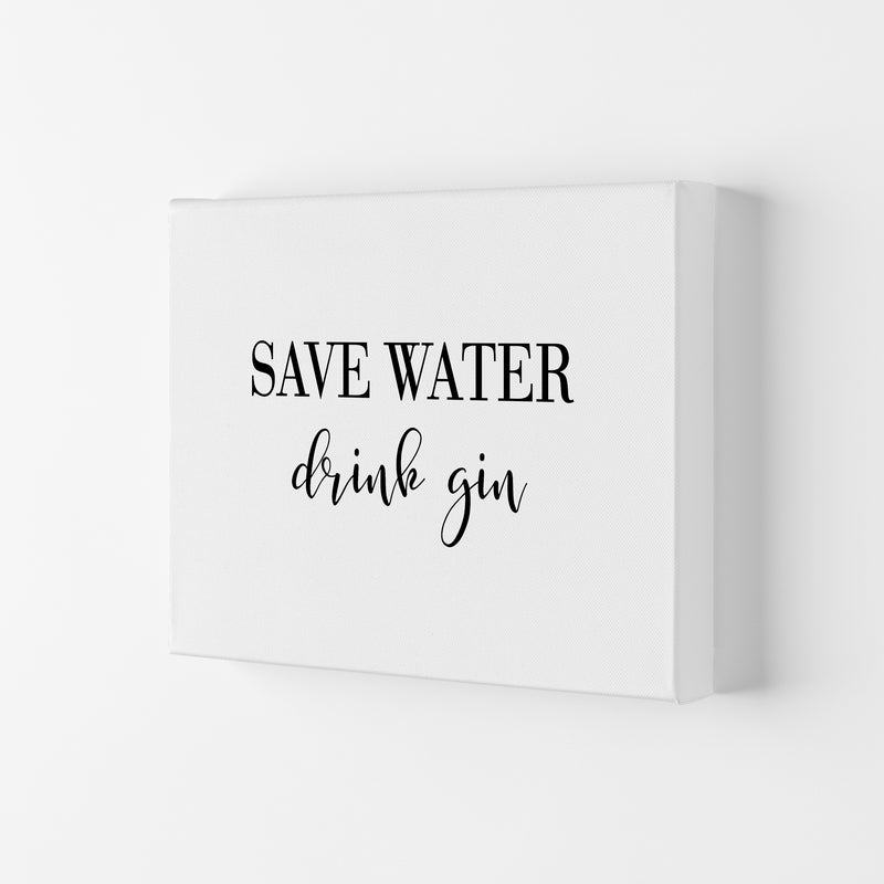 Save Water Drink Gin Modern Print, Framed Kitchen Wall Art Canvas