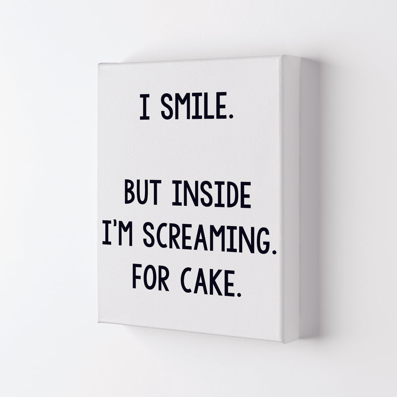 Screaming For Cake Modern Print, Framed Kitchen Wall Art Canvas