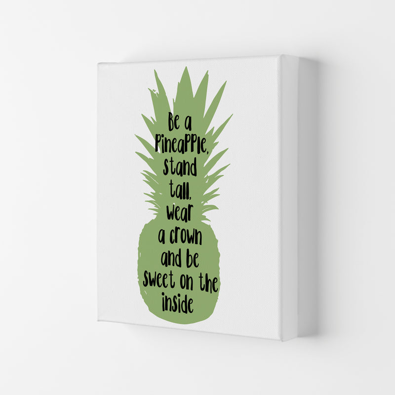 Be A Pineapple Green Framed Typography Wall Art Print Canvas