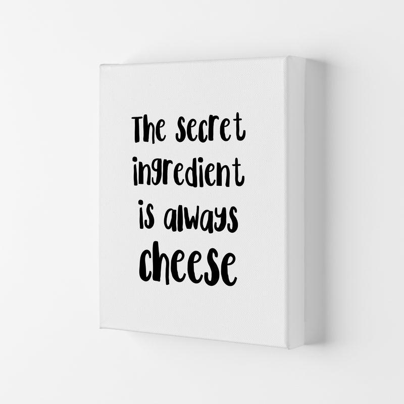 The Secret Ingredient Is Always Cheese Modern Print, Framed Kitchen Wall Art Canvas