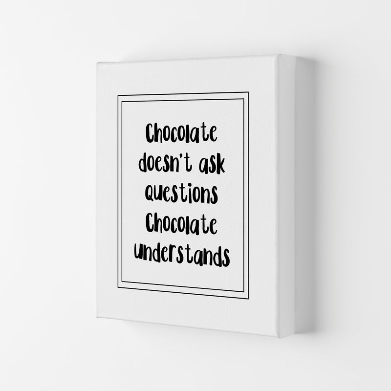 Chocolate Understands Framed Typography Wall Art Print Canvas