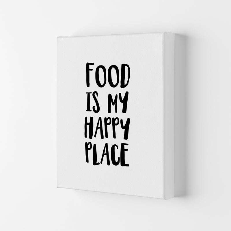 Food Is My Happy Place Framed Typography Wall Art Print Canvas