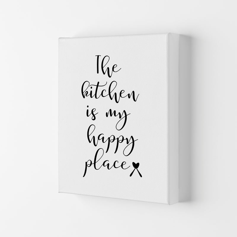 The Kitchen Is My Happy Place Modern Print, Framed Kitchen Wall Art Canvas