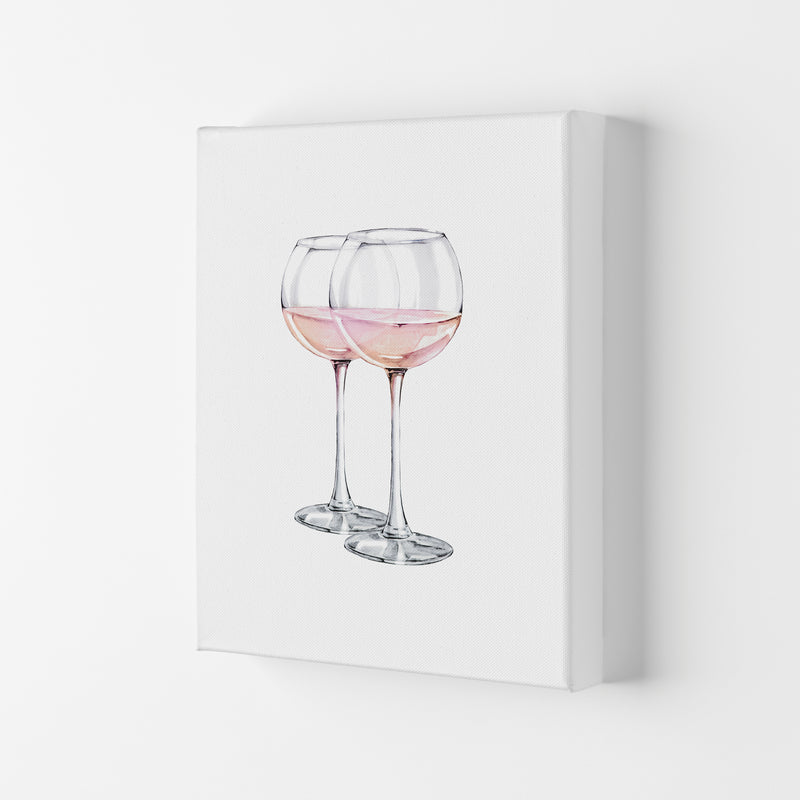 Pink Wine Glasses Modern Print Canvas