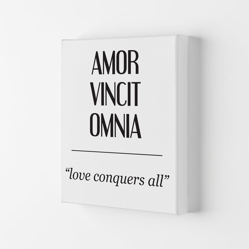 Amor Vincit Omnia Framed Typography Wall Art Print Canvas