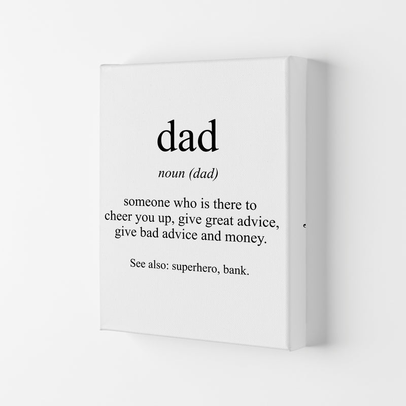 Dad Framed Typography Wall Art Print Canvas