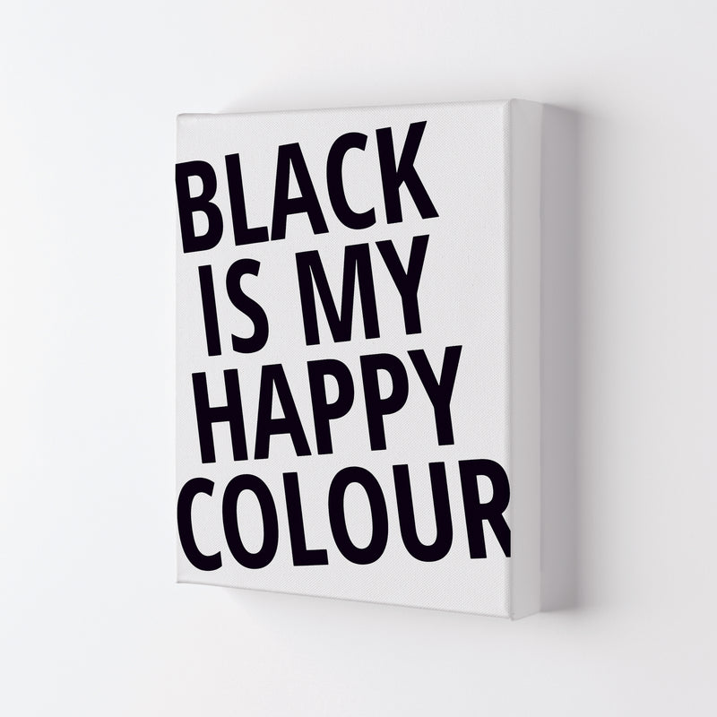 Black Is My Happy Colour Framed Typography Wall Art Print Canvas